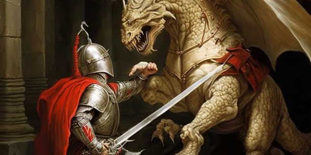 St George fighting a dragon